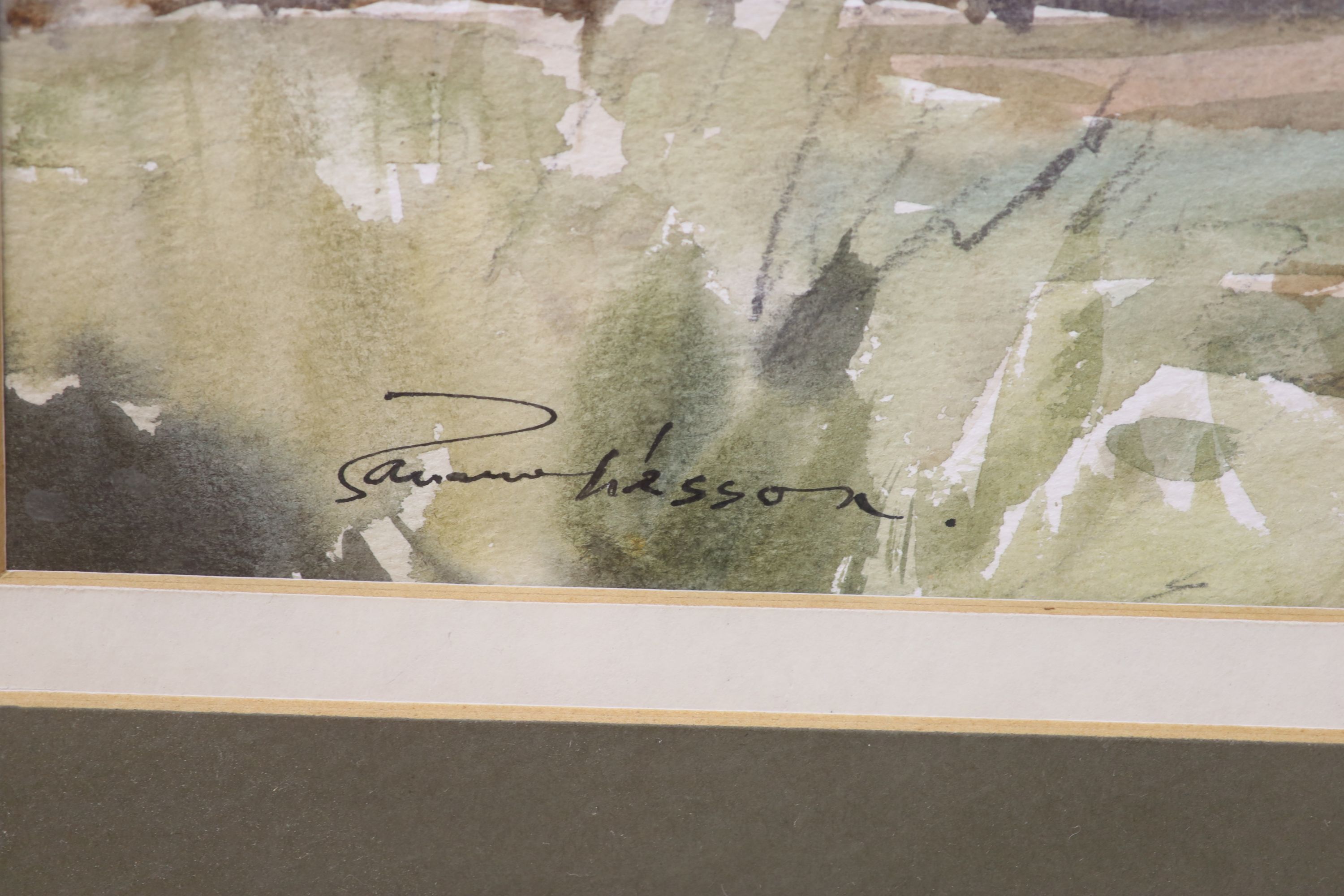 Edward Wesson (1910-1983), watercolour, Trees in a landscape, signed, 31 x 49cm